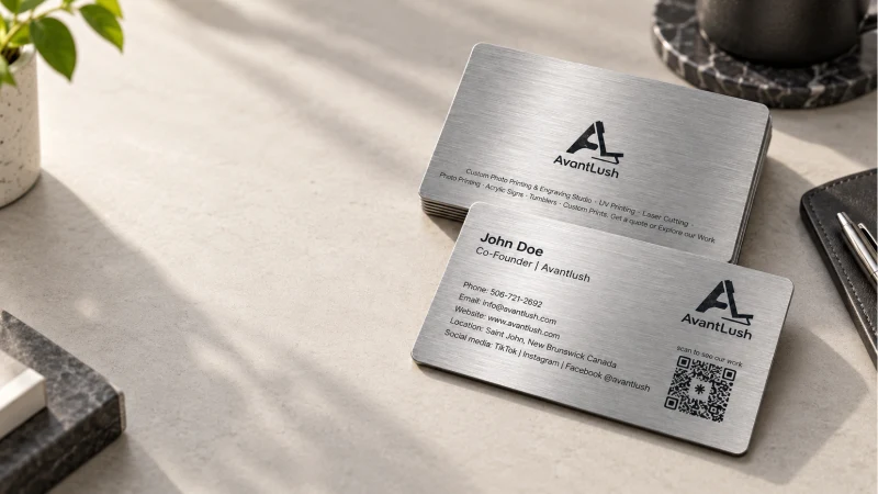 Brushed Metallic Business Cards