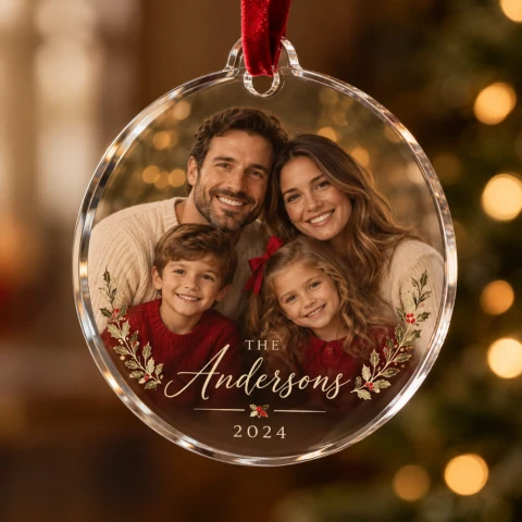 Personalized Family Photo Christmas Ornament — Photo 3
