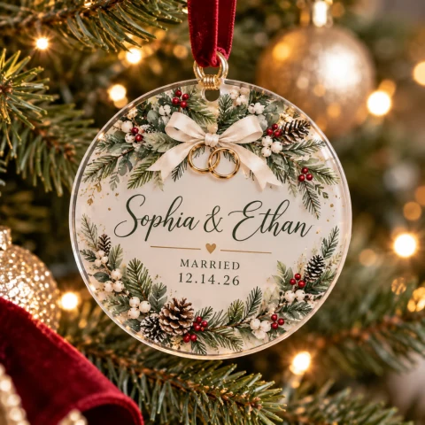 Wedding First Christmas Ornament — Photo 3