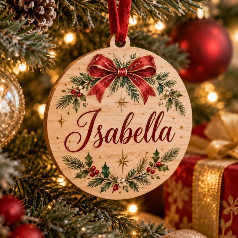 Personalized Wood Name Christmas Ornament — Photo 2