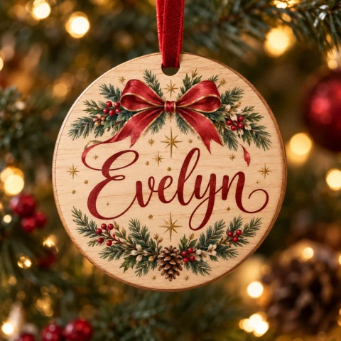 Personalized Wood Name Christmas Ornament — Photo 3