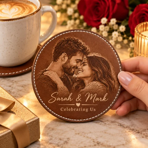 Personalized Couple Anniversary Coaster Set Of 6 — Photo 3