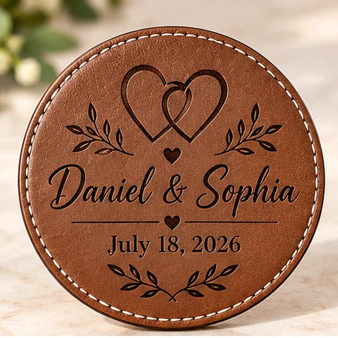 Personalized Wedding Names & Date Coasters - Set of 6 — Photo 7