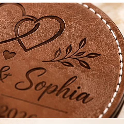 Personalized Wedding Names & Date Coasters - Set of 6 — Photo 5