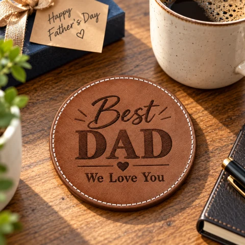 Personalized Father’s Day Message Coasters - Set of 6 — Photo 5