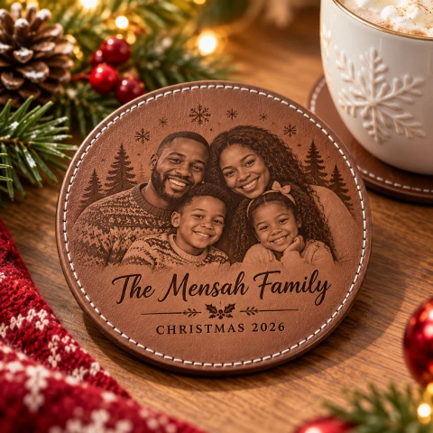 Personalized Christmas Family Name Coasters  (Set of 6) — Photo 6
