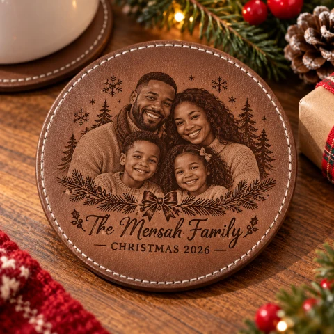 Personalized Christmas Family Name Coasters  (Set of 6) — Photo 4