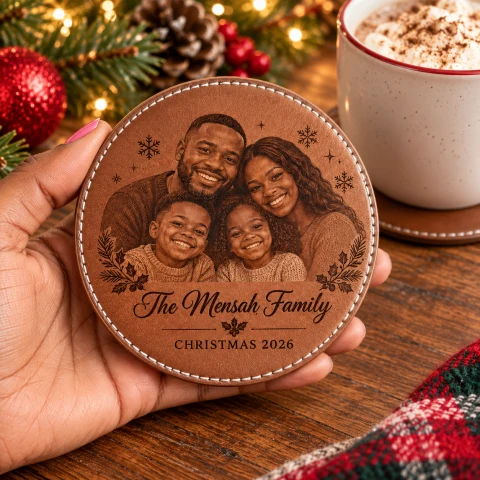 Personalized Christmas Family Name Coasters  (Set of 6) — Photo 3