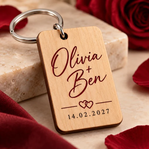 Personalized Couple Names & Date Keychain — Photo 5