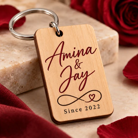 Personalized Couple Names & Date Keychain — Photo 4