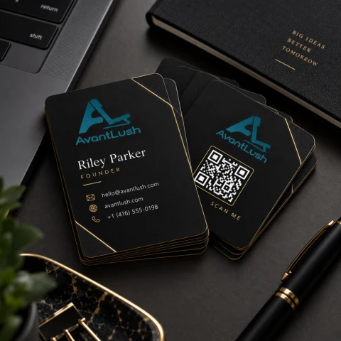 Premium Black PVC Business Cards — Photo 5