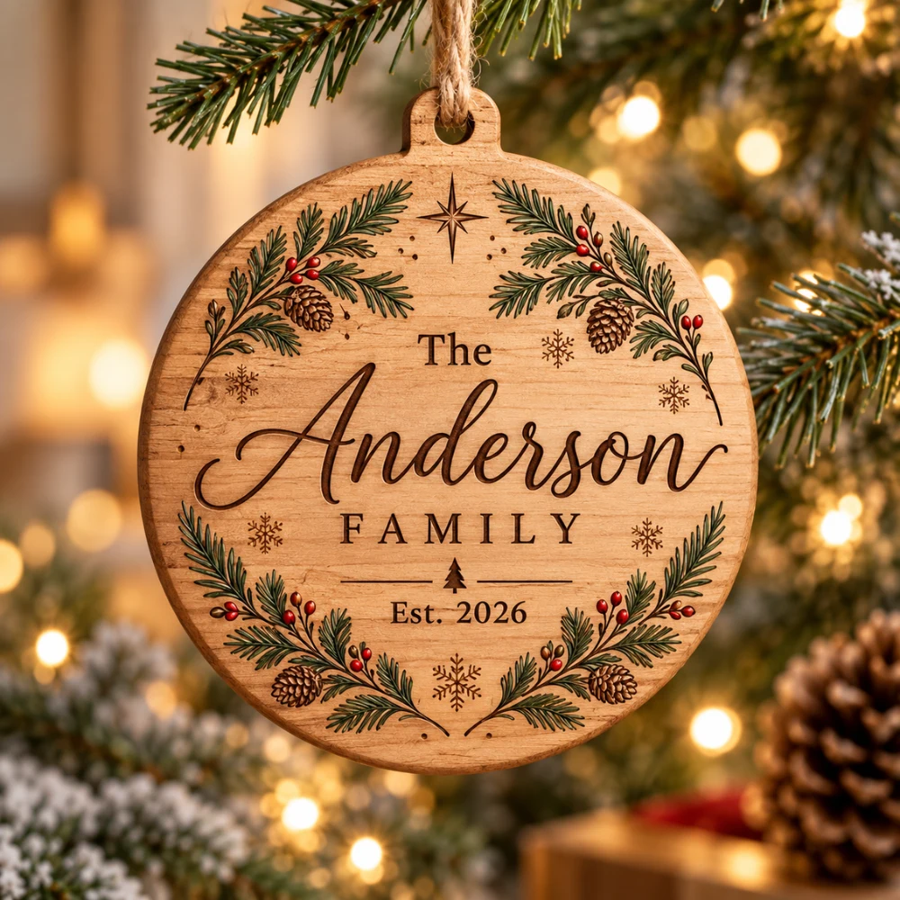 Personalized Wooden Christmas Ornament