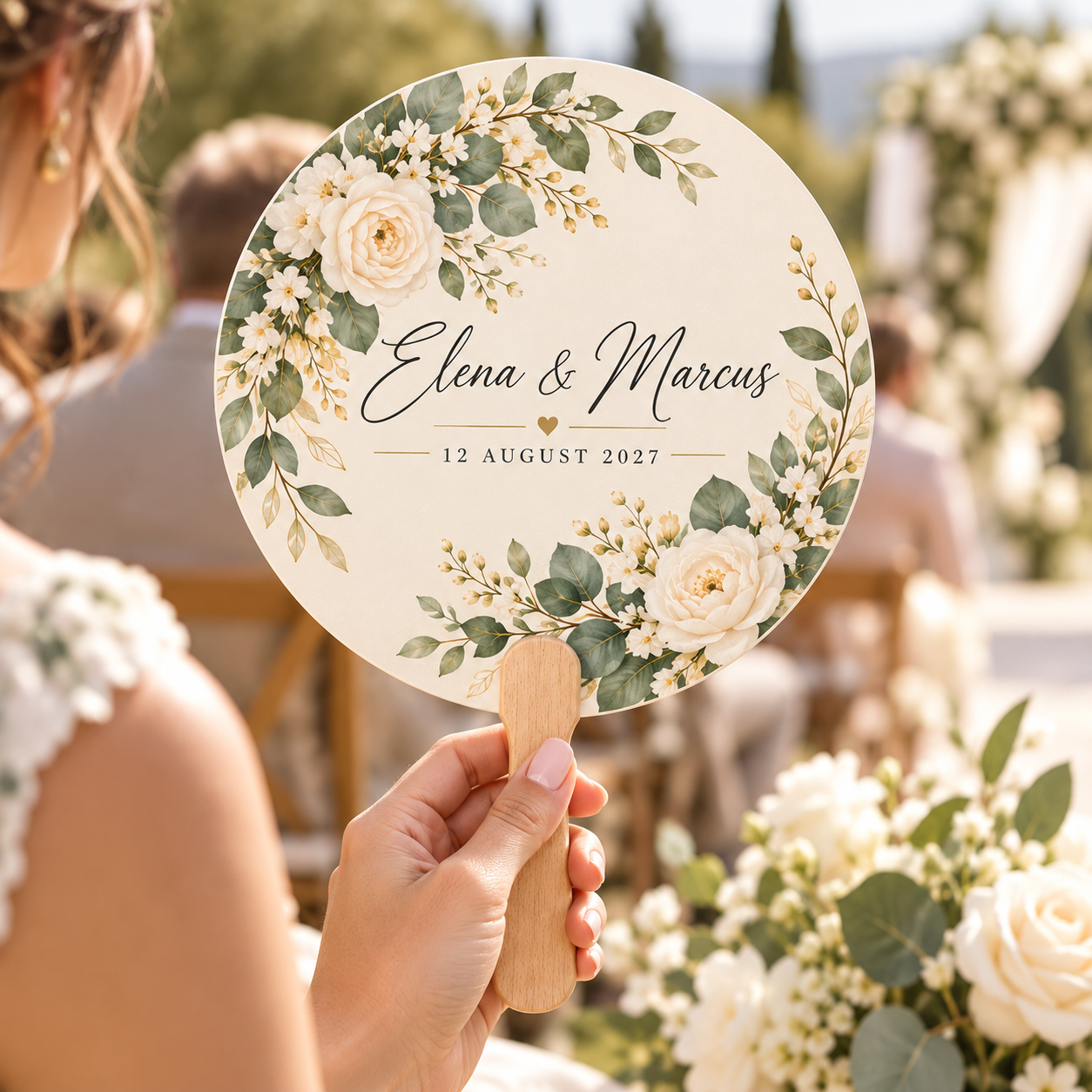 Personalized Wedding Hand Fan — photo 3 of 5