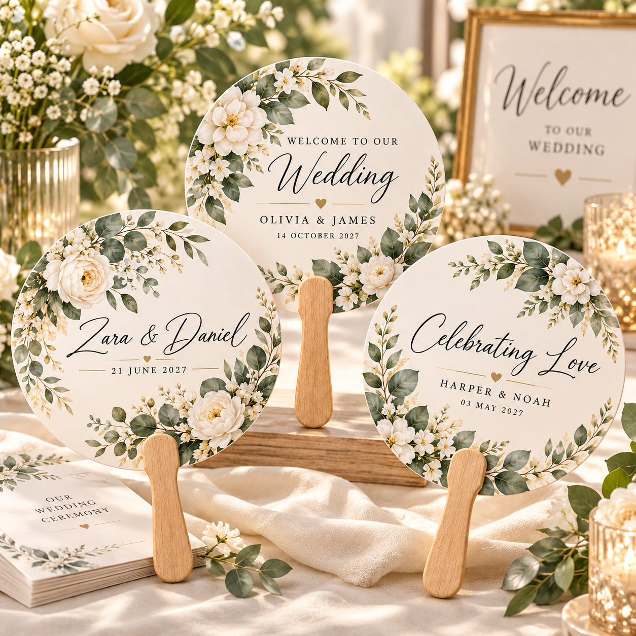 Personalized Wedding Hand Fan — photo 2 of 5