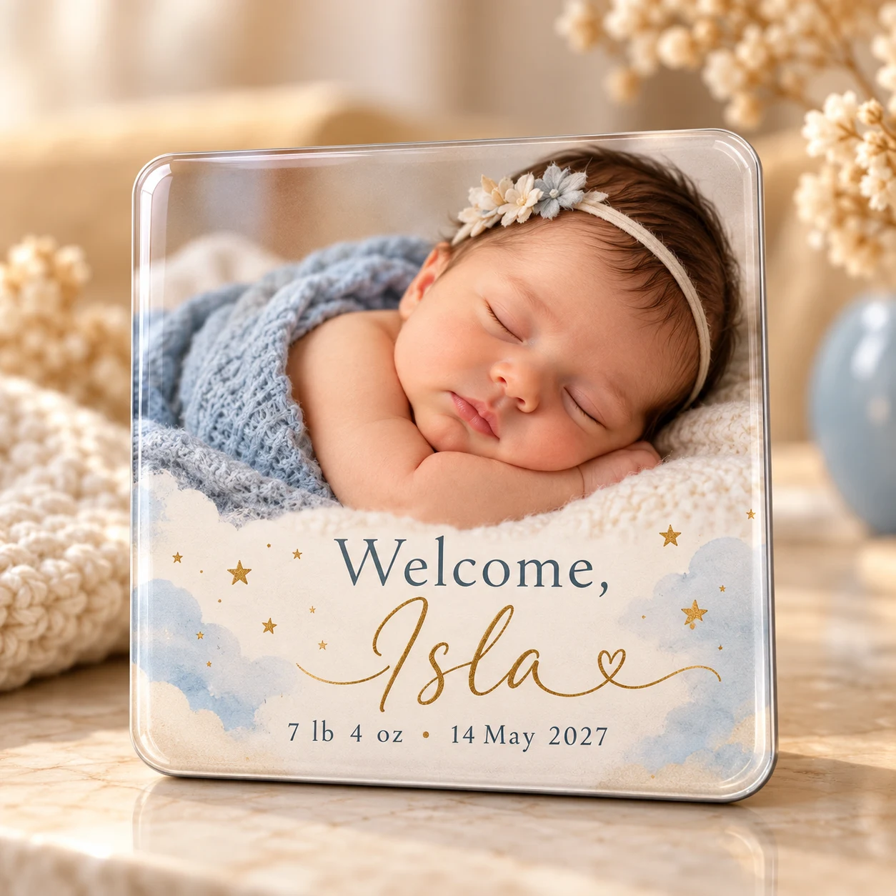 Personalized Baby Announcement Magnet