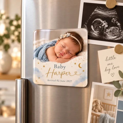 Personalized Baby Announcement Magnet — Photo 3