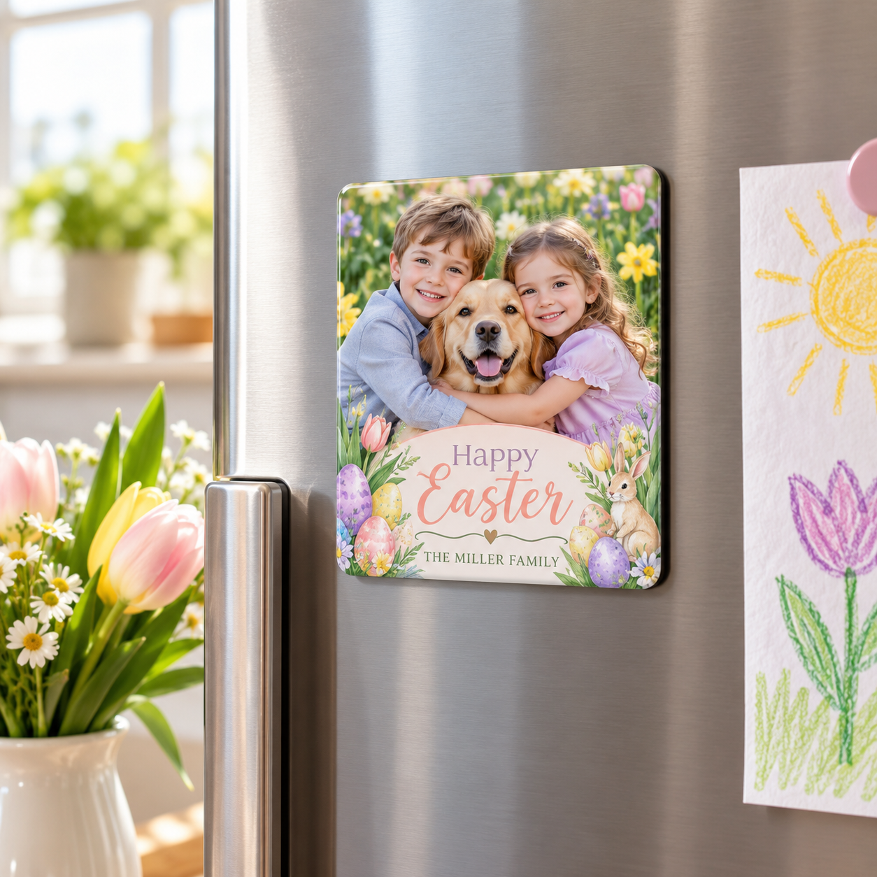 Personalized Easter Photo Magnet