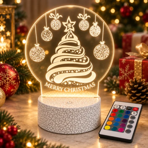 Merry Christmas Tree Acrylic LED Lamp — Photo 6