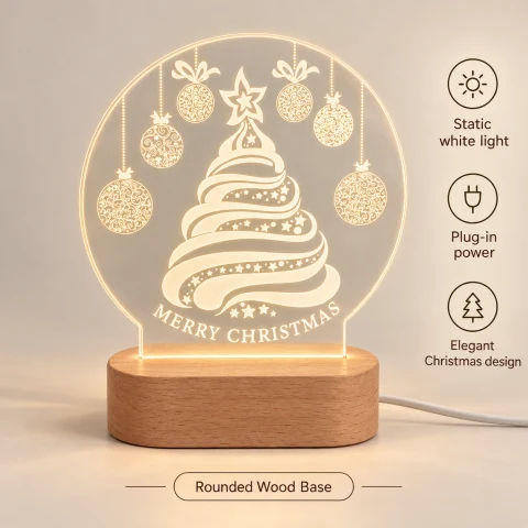 Merry Christmas Tree Acrylic LED Lamp — Photo 3