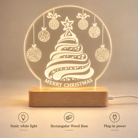 Merry Christmas Tree Acrylic LED Lamp — Photo 2