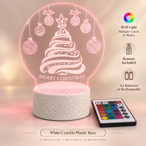 Merry Christmas Tree Acrylic LED Lamp — Photo 4