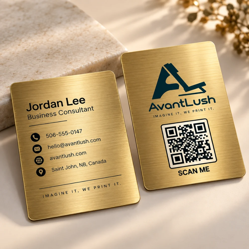 Gold Brushed Metallic Business Cards