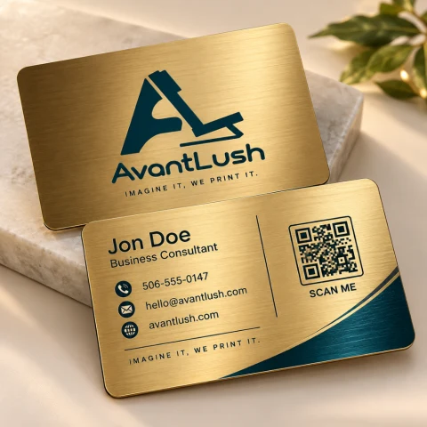 Gold Brushed Metallic Business Cards — Photo 7
