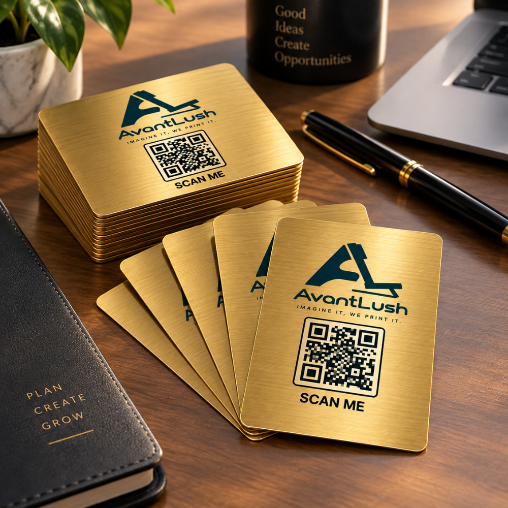 Gold Brushed Metallic Business Cards — photo 3 of 7