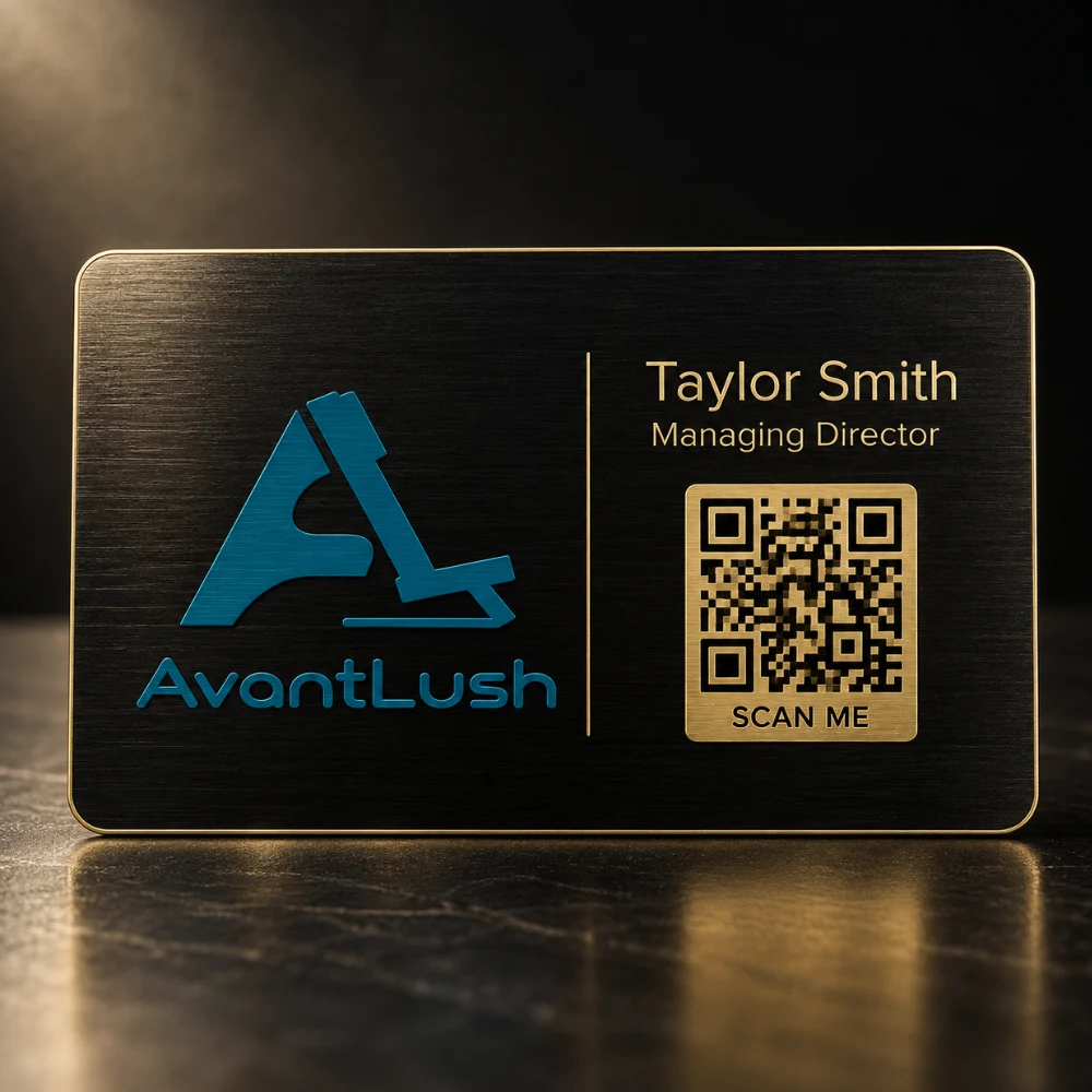 Black & Gold Brushed Metallic Business Cards