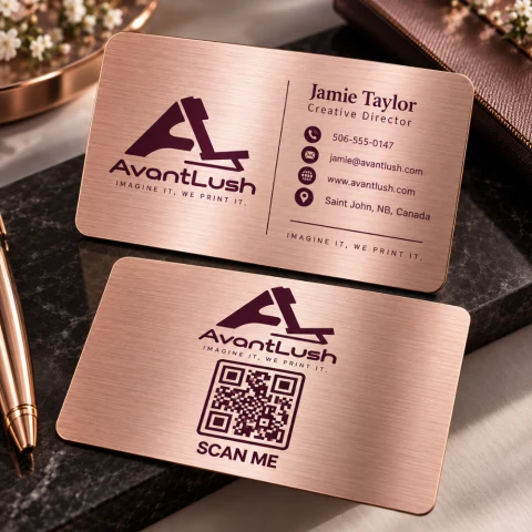 Rose Gold Brushed Metallic Business Cards — Photo 1