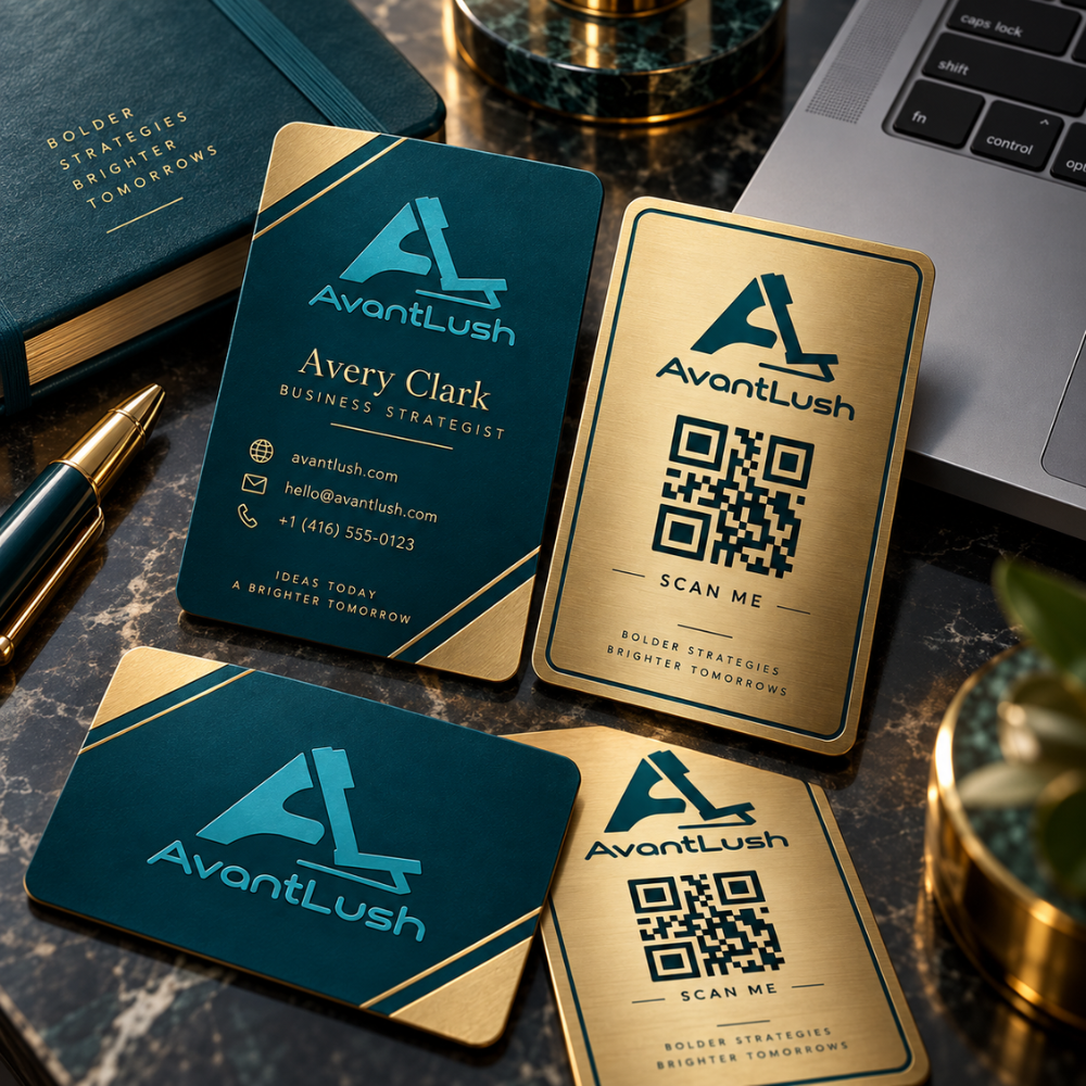Gold & Teal Executive Premium Business Cards — photo 3 of 5
