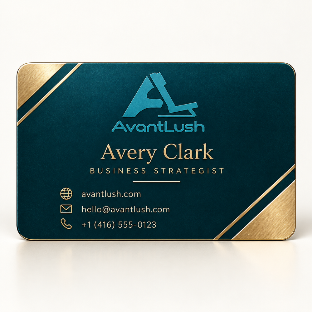 Gold & Teal Executive Premium Business Cards — photo 4 of 5