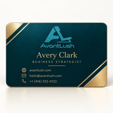 Gold & Teal Executive Premium Business Cards — Photo 4