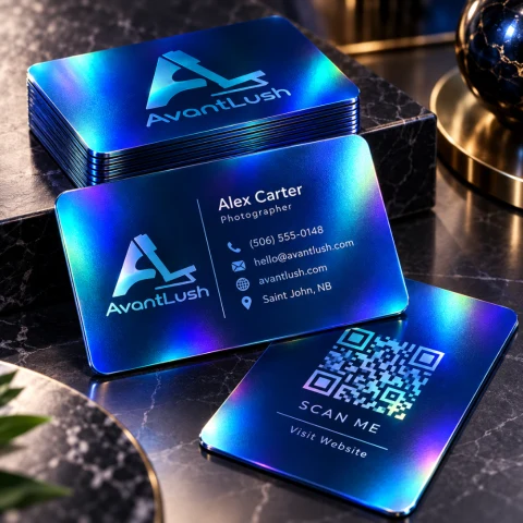 Blue Holographic Business Cards — Photo 3
