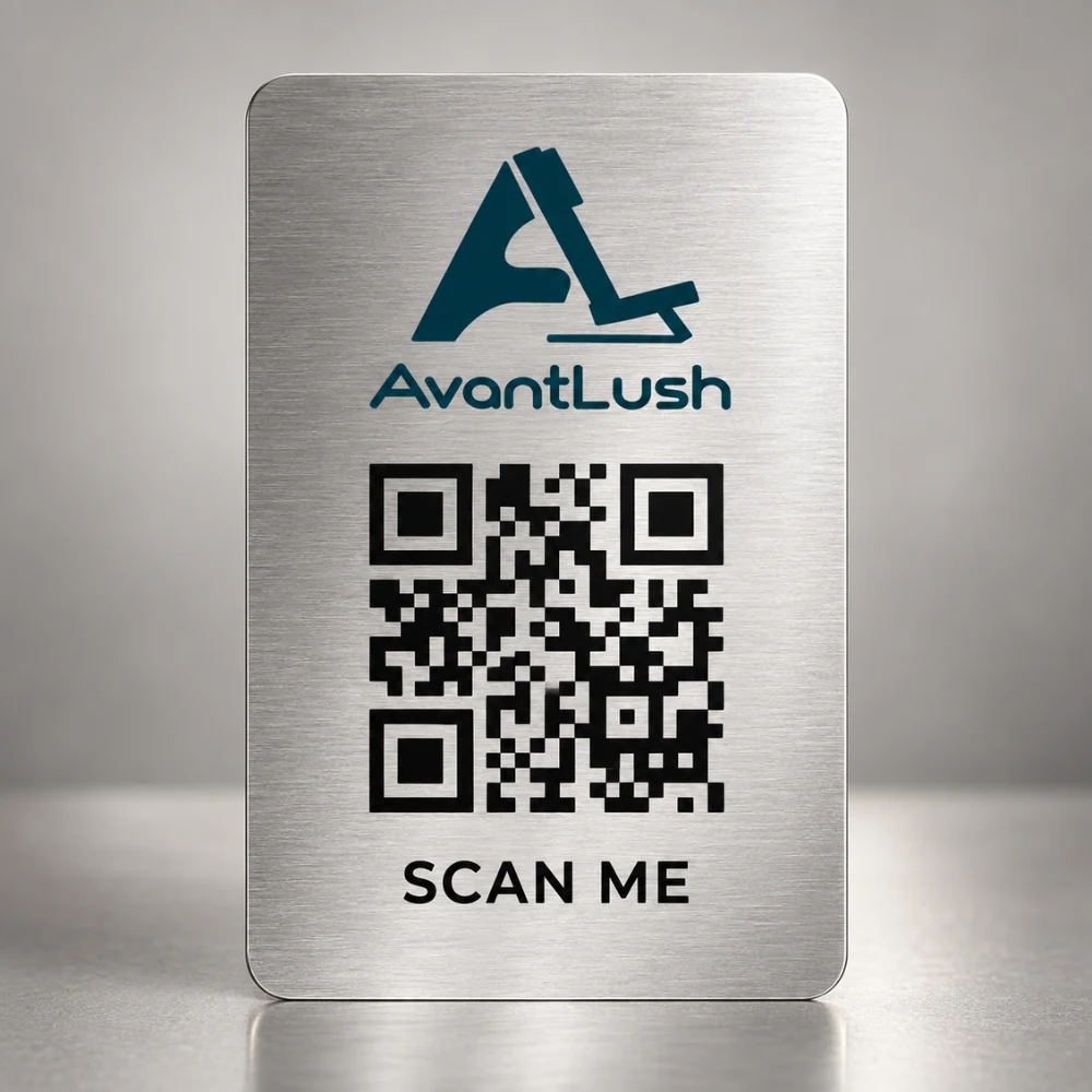 Silver Brushed Metallic QR Code Business Cards