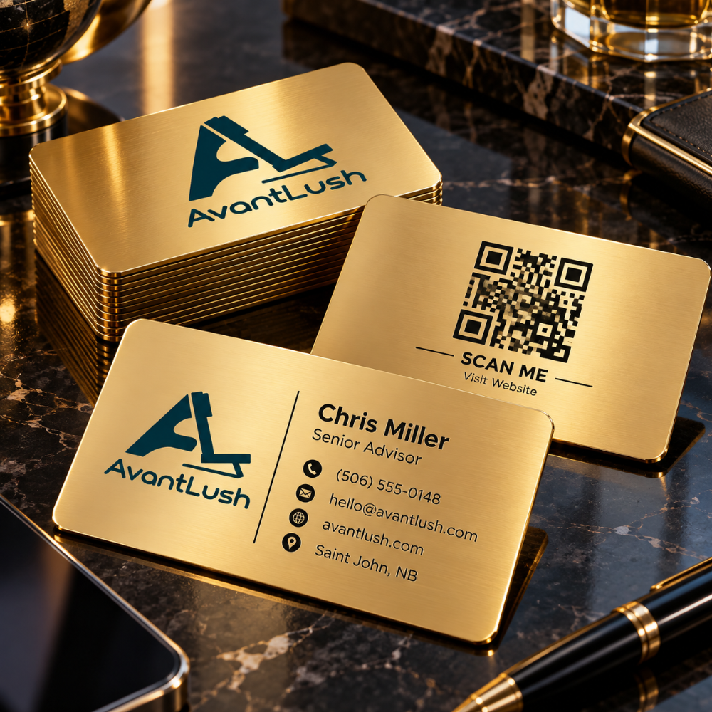 Gold Executive Premium QR Code Business Cards — photo 5 of 5