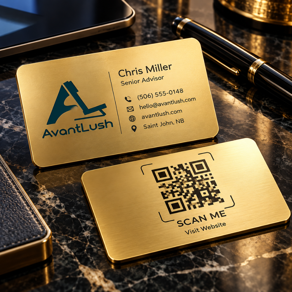 Gold Executive Premium QR Code Business Cards — photo 4 of 5
