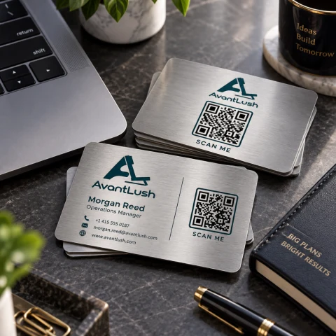 Silver Executive Premium QR Code Business Cards — Photo 4