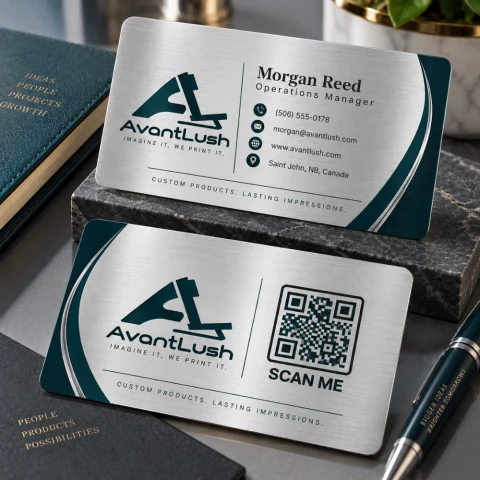 Silver Executive Premium QR Code Business Cards — Photo 3