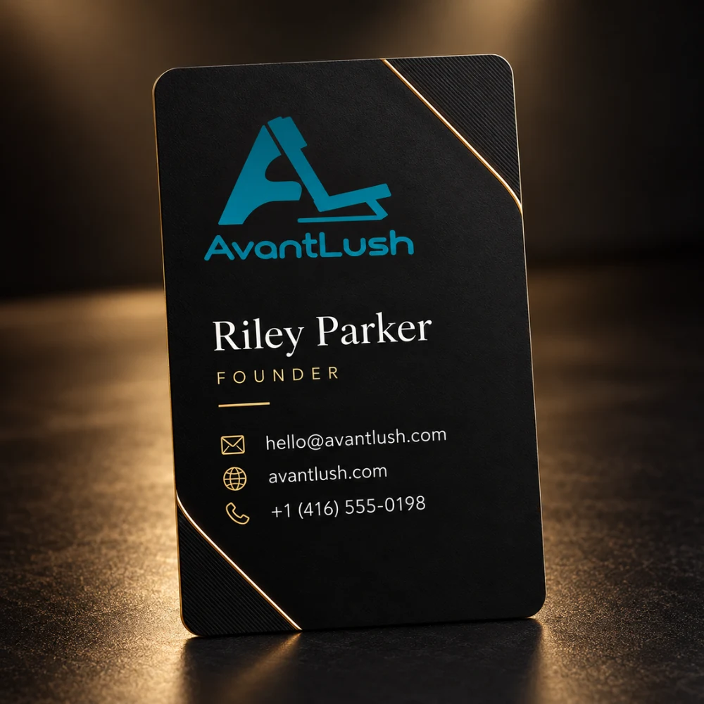 Premium Black QR Code Business Cards