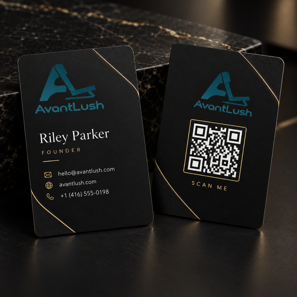 Premium Black QR Code Business Cards — photo 2 of 3