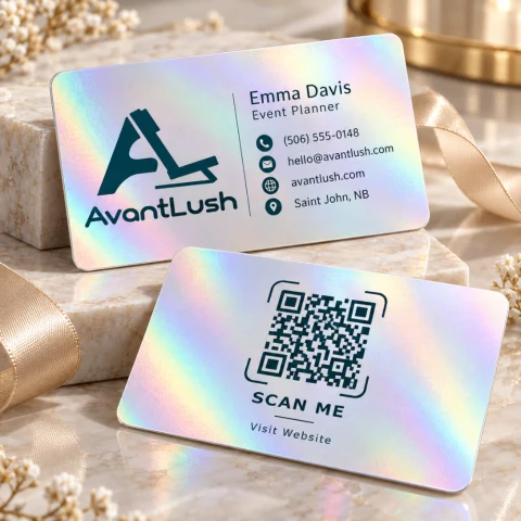 Pearl Holographic QR Code Business Cards — Photo 5