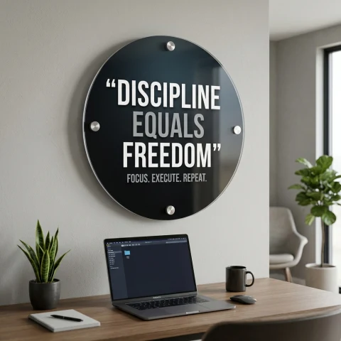 Plan, Focus, Finish Acrylic Office Wall Art — Photo 1