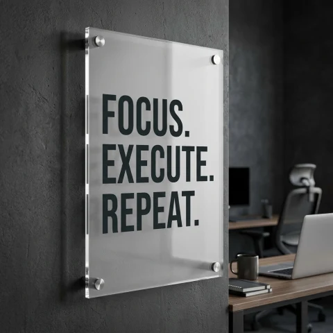 Plan, Focus, Finish Acrylic Office Wall Art — Photo 4