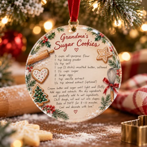 Personalized Handwritten Recipe Ornament — Photo 1
