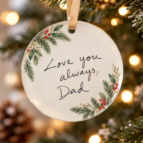 Personalized Handwriting Message Ornament — Photo 1