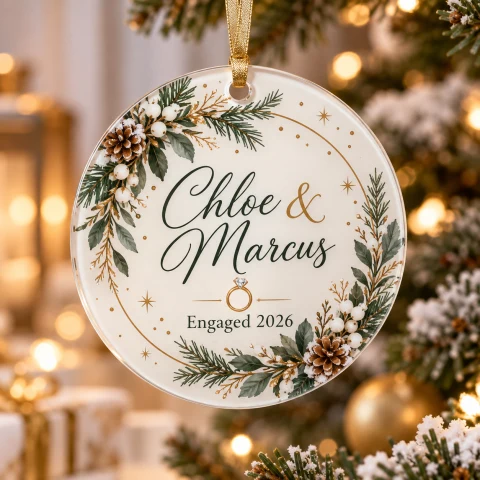 Personalized Engagement Ornament — Photo 1