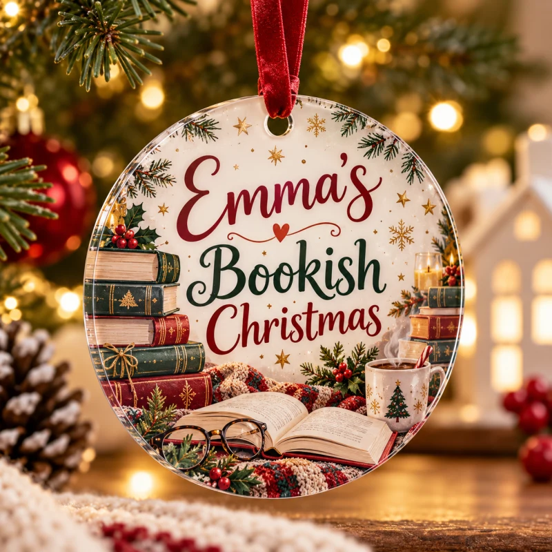 Personalized Book Lover Ornament