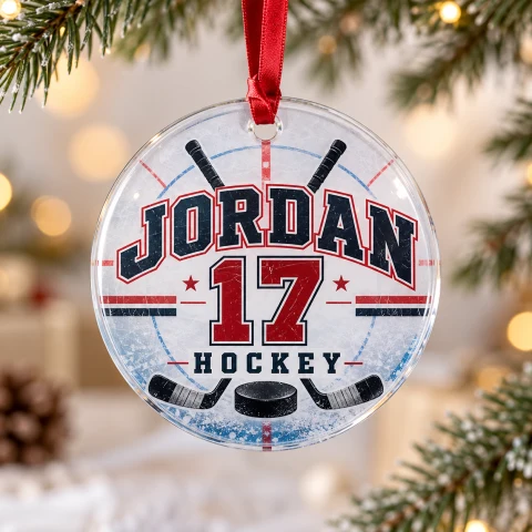 Personalized Hockey Sports Team Ornament — Photo 4