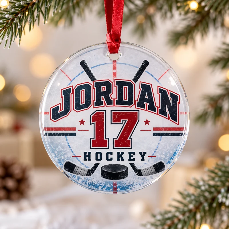 Personalized Hockey Sports Team Ornament